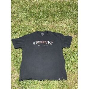 Primitive Worldwide Skateboarding T Shirt Large Black‎ Flags Countries Rare Tee